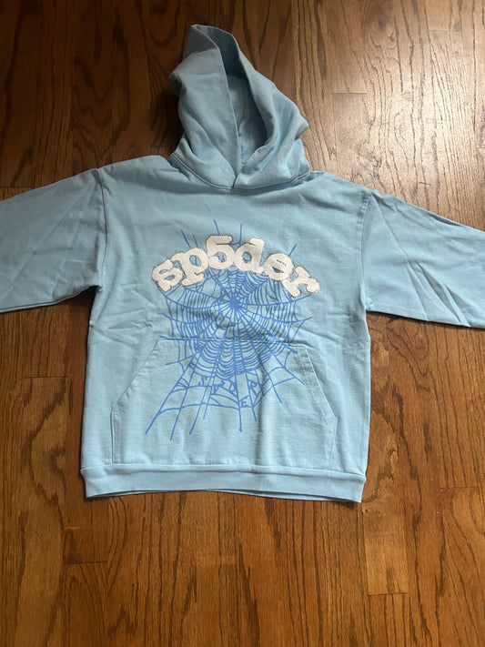 Sp5der web hoodie sky blue